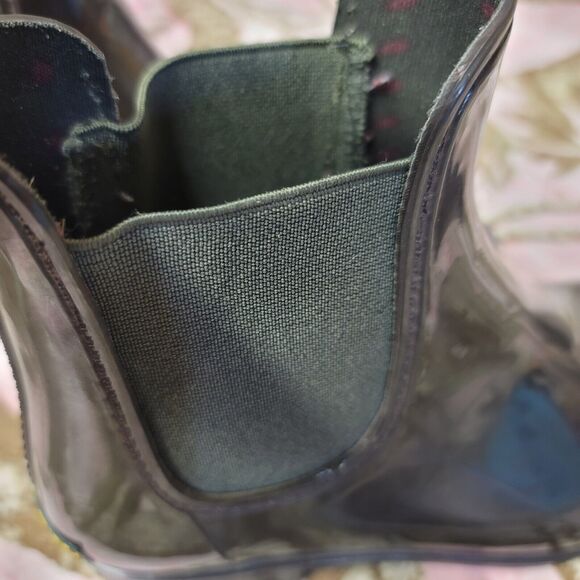 Lauren Ralph Lauren Tally Bo Rai Rubber Ankle Rain Boots Black Womens Size 8 - Picture 4 of 10